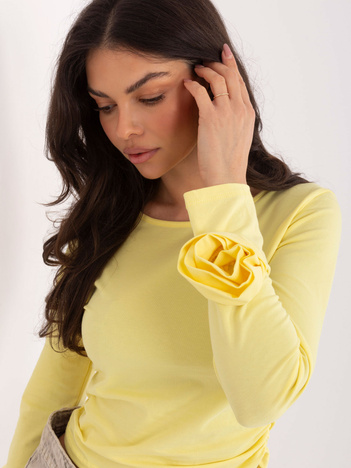 Żółta dopasowana bluzka z bawełny 