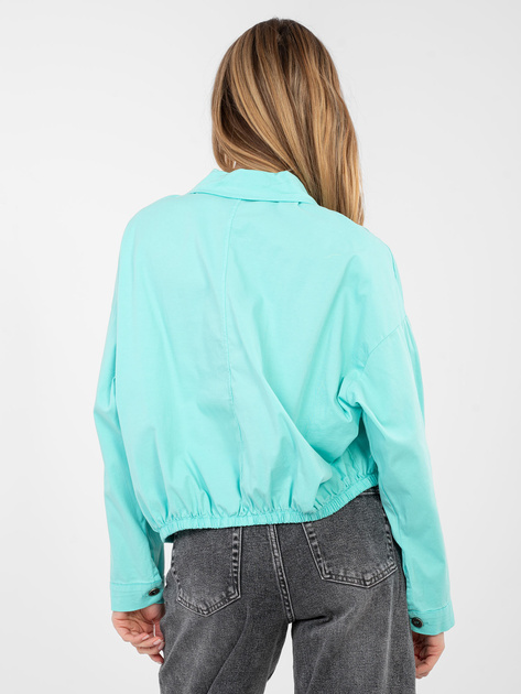 Turkusowa koszula oversize z kieszeniami RUE PARIS