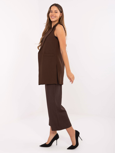 Brązowa garniturowa kamizelka damska RUE PARIS