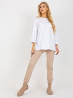 Hurt Beżowy trzyczęściowy komplet casualowy z bluzą