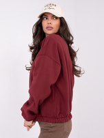 Bordowa rozpinana bluza basic ze stójką