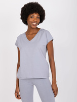 Szary t-shirt damski na co dzień Arlette