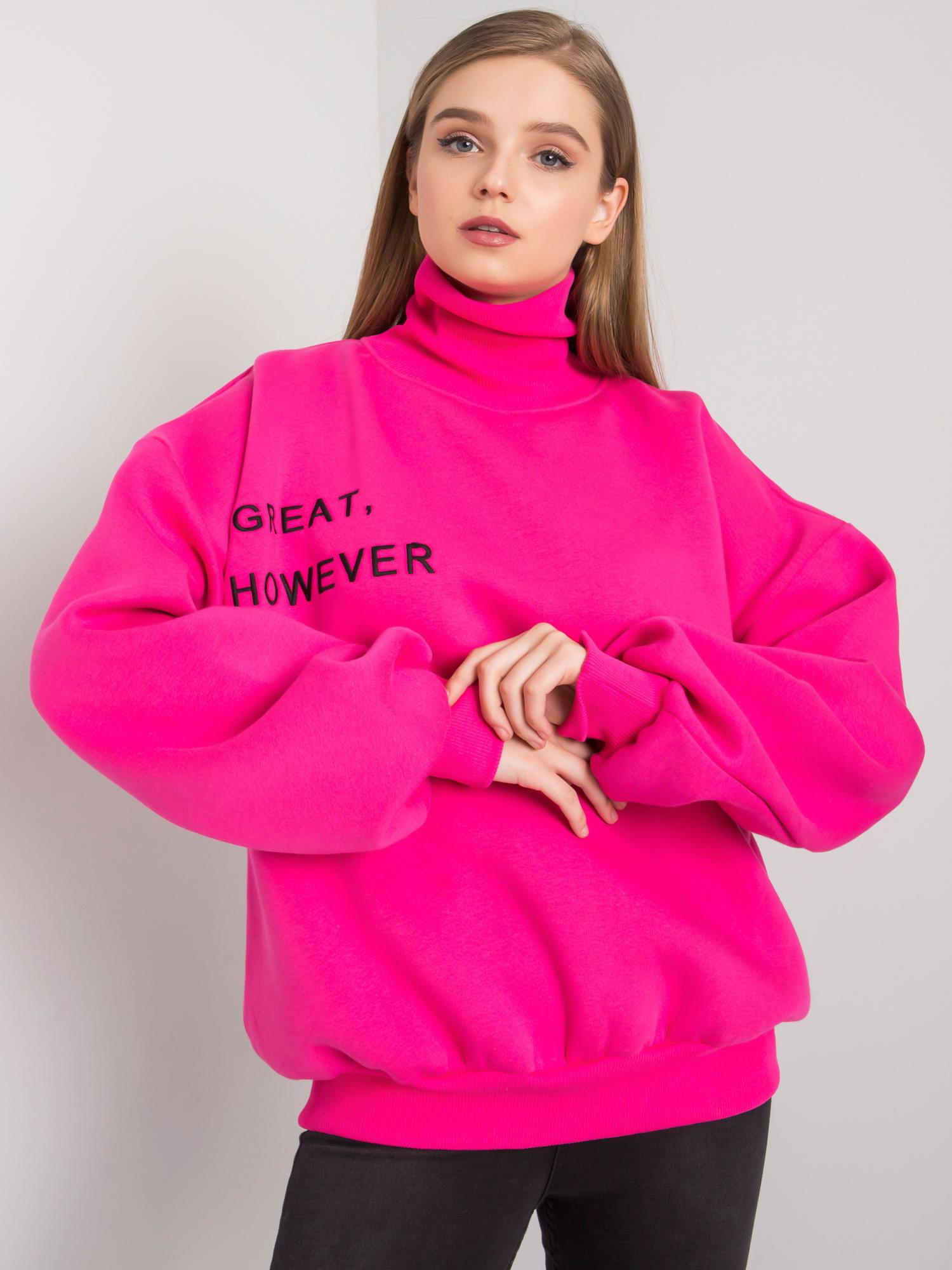 Fuksiová zateplená oversized mikina Kelly.