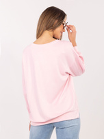 Jasnoróżowa damska bluza z wypukłym napisem RUE PARIS