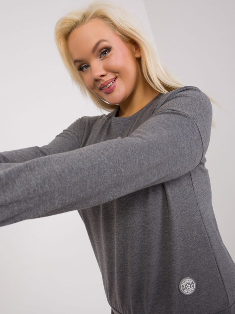 Hurt Ciemnoszara melanżowa bluzka plus size z bawełny