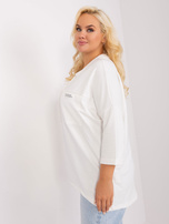 Didmeninė Ecru bluzonų plius dydžio su raišteliais.