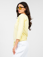 Pastelowa żółta bluzka z dekoltem w łódkę BASIC FEEL GOOD 
