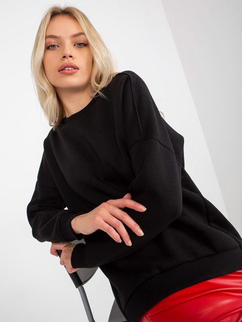 Hurtownia online Czarna dresowa bluza basic z bawełny