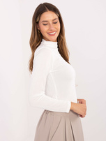 Ecru blůza longsleeve s polo-golfem RUE PARIS.