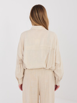 Beżowa damska koszula z wiązaniami na plecach 