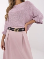 Brudnoróżowa elegancka spódnica z gumką w pasie