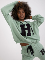 Pistacjowy dwuczęściowy komplet dresowy ze spodniami Natela 