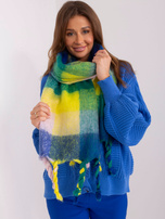 Hurtownia Kobaltowo-żółty ciepły szal damski