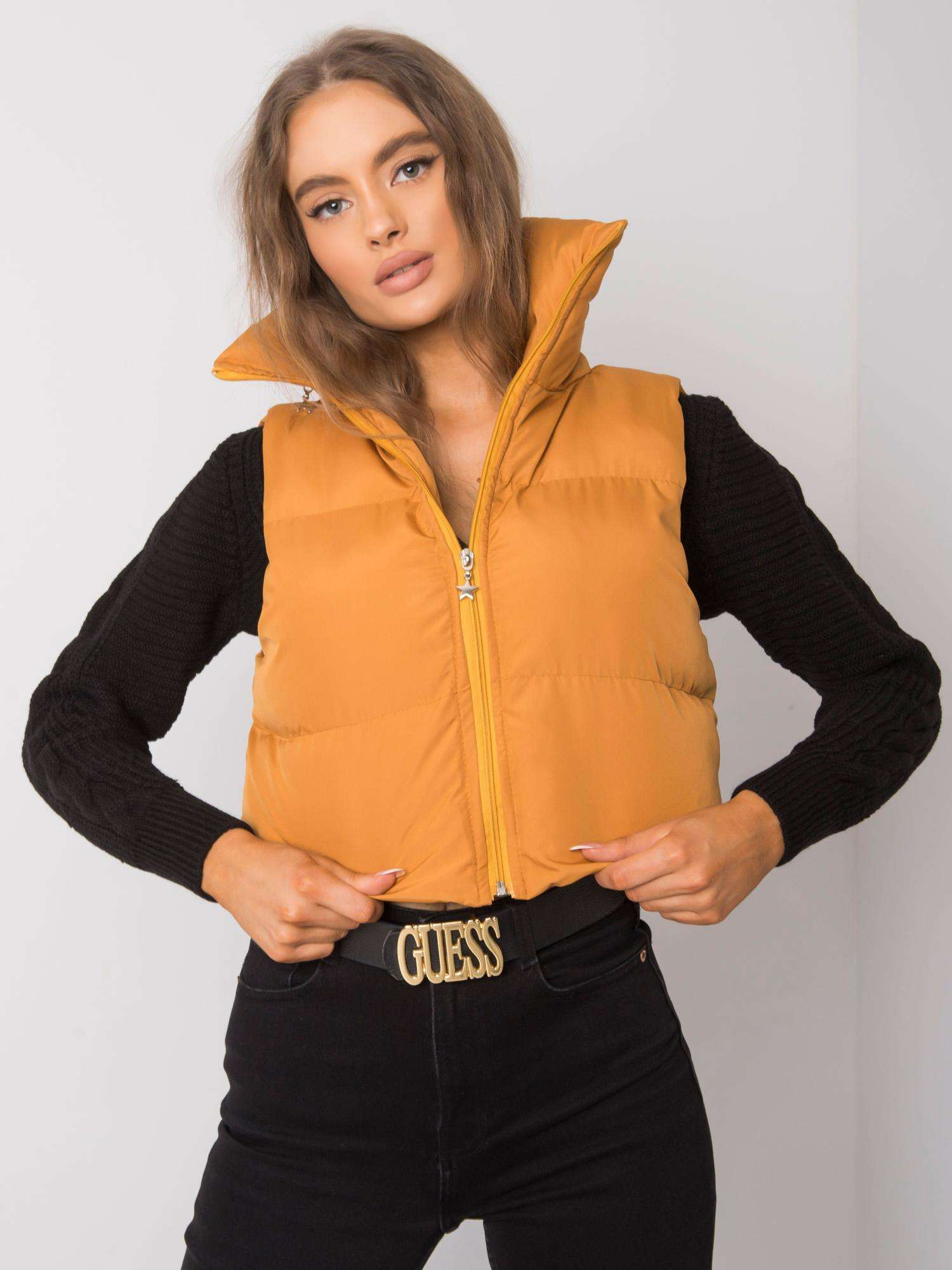 Dark Yellow Gizelle Quilted Vest