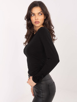 Czarna damska bluzka z ozdobnymi różami