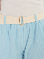 Jasnoniebieskie damskie spodnie cigarette z sztruksu