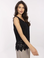 Czarna bluzka boho bez rękawów