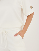 Ecru dresowy komplet ze spodniami typu jogger RUE PARIS