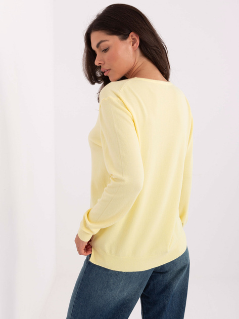 Jasnożółty damski sweter z domieszką modalu