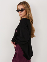 Czarna damska bluza o kroju oversize RUE PARIS 
