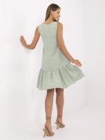 Pistachio summer sleeveless dress Jossie RUE PARIS.