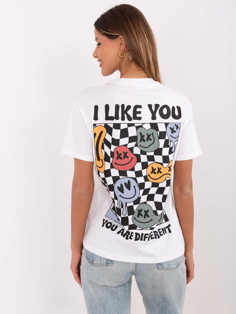 Hurtownia Biały damski t-shirt z bawełny SUBLEVEL