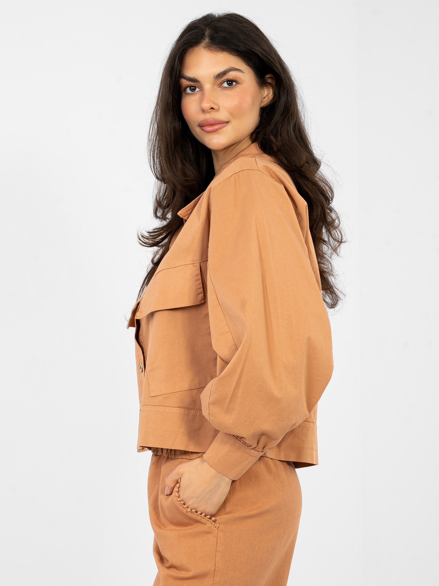 Ceglasta koszula oversize z bawełny RUE PARIS  