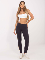 Grafitowo-złote legginsy Rissa RUE PARIS