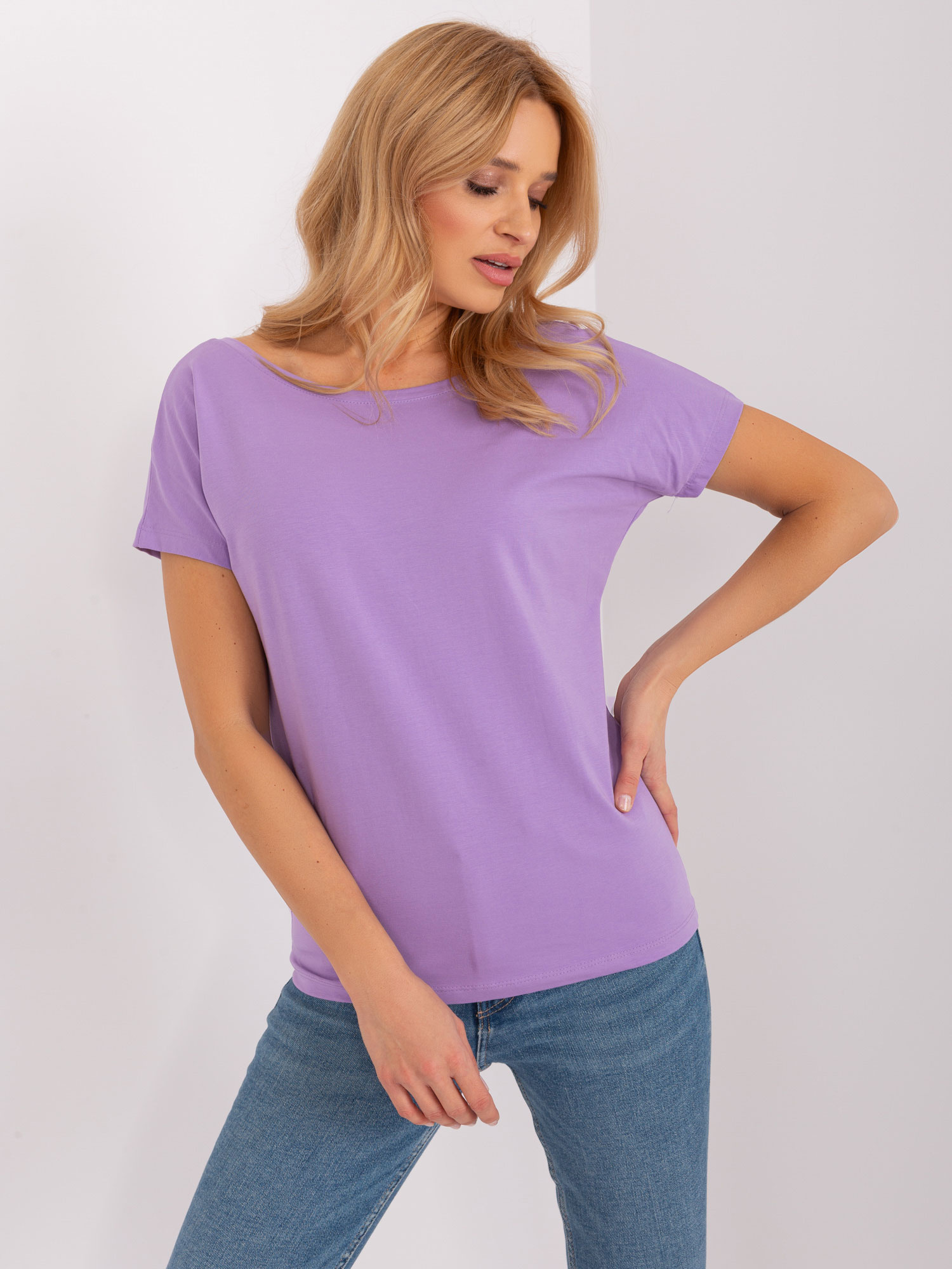 T-shirt jasny fioletowy