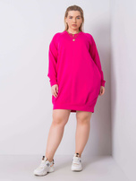 Fuksijna obleka plus size mini Ariadne.