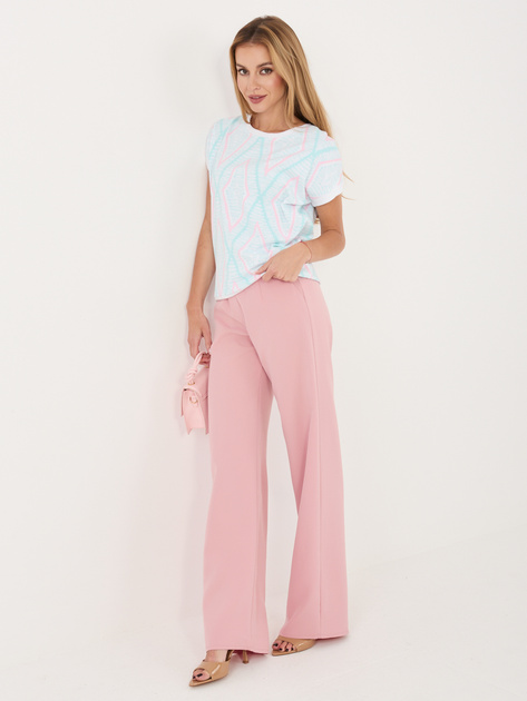 Miętowa casualowa bluzka z bawełny