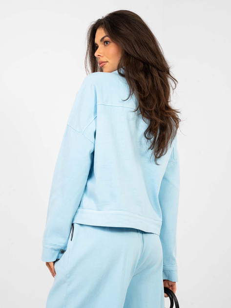 Pastelowa niebieska jeansowa kurtka z kieszeniami RUE PARIS