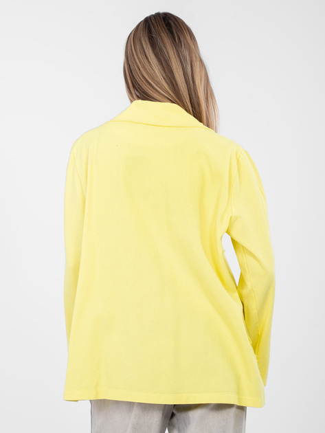 Żółta jeansowa marynarka z kieszeniami RUE PARIS