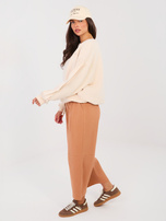 Ceglaste jeansowe spodnie typu culotte RUE PARIS 