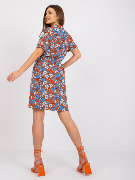 Jasnobrązowa sukienka szmizjerka w kwiaty Lelani SUBLEVEL