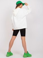 Ecru bawełniana bluza dresowa basic z kapturem