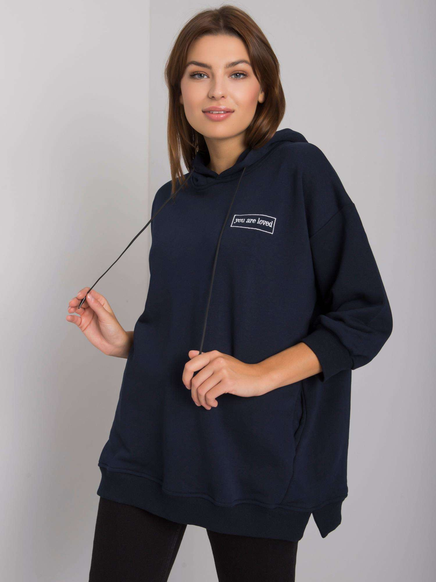 Granatowa bluza z kieszeniami Leora