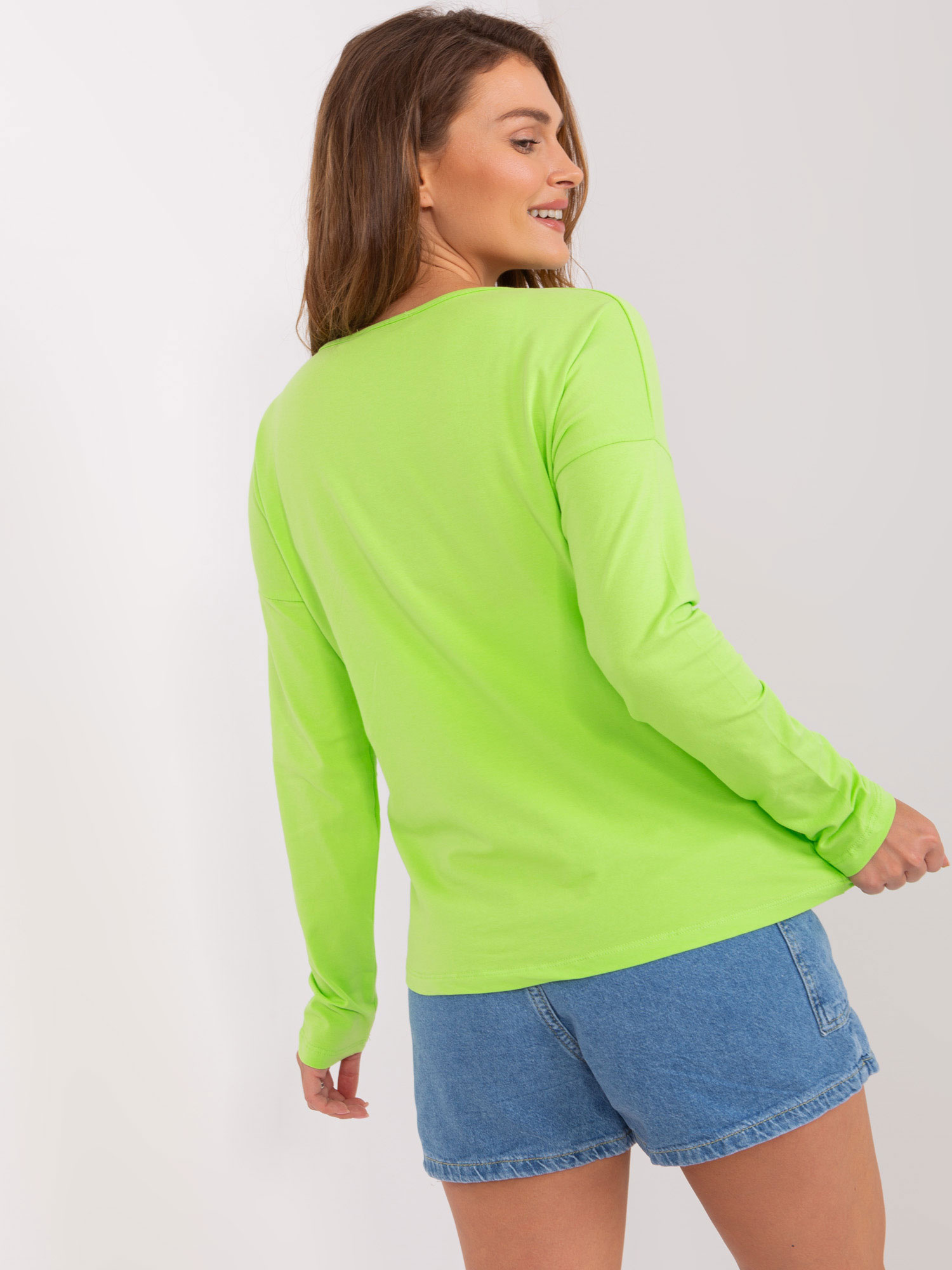 Hurt Limonkowa bluzka basic longsleeve BASIC FEEL GOOD