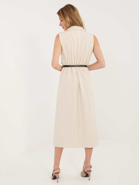 Beżowa elegancka sukienka z górą w stylu kamizelki