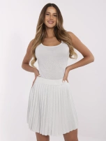 Srebrna dzianinowa spódnica z plisowaniem