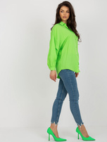 Hurt Šviesiai žalia oversize marškinėliai su pūstomis rankovėmis.