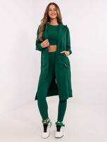 Hurtownia Ciemnozielony dresowy komplet w jednolitym kolorze