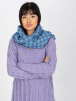 Hurtownia Niebieski damski komin zimowy z wełną 