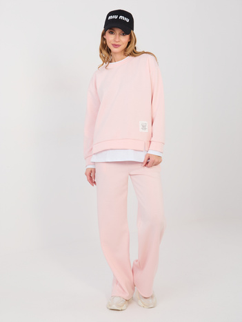 Pastelowy różowy komplet z miękkiego materiału RUE PARIS