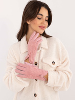 Hurtowna Jasnoróżowe damskie rękawiczki we wzory