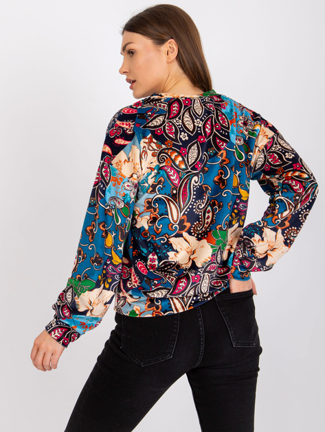 Niebieska damska bluzka z printami Ruby