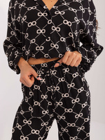 Hurt Czarny dwuczęściowy komplet letni z nadrukiem