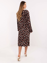 Czarna midi sukienka z rozcięciem RUE PARIS