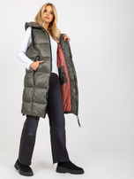 Hurt women's khaki quilted vest FRESH MADE