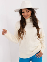 Hurt Kremowy sweter z golfem i długim rękawem